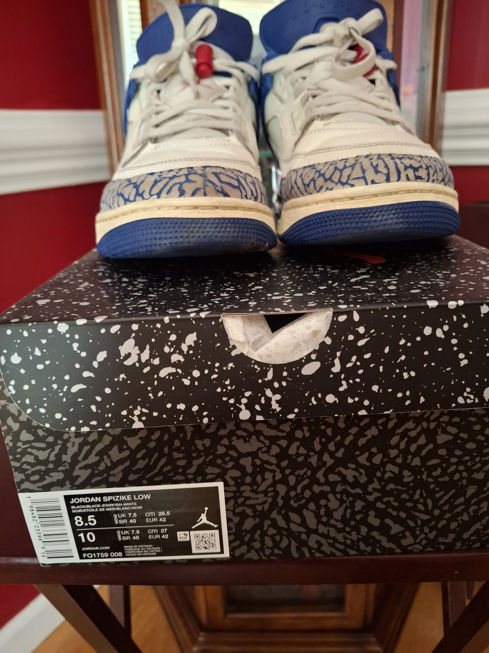 Jordan White and Blue Sneakers